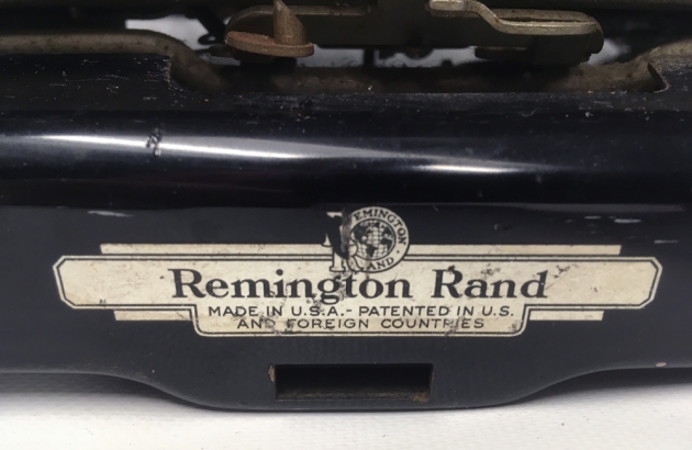 Remington "Model 5 Streamline" from the back...(detail)