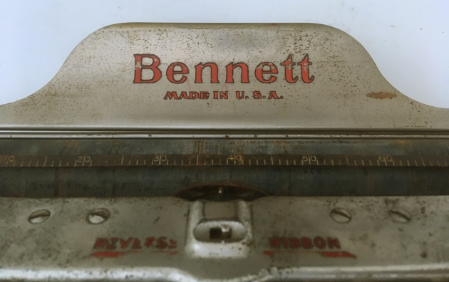 Bennett "Bennett" from the logo on the top...