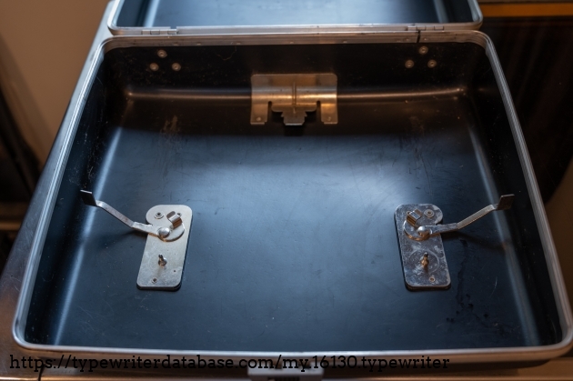 Case interior, showing mounting hardware Case interior, showing mounting hardware