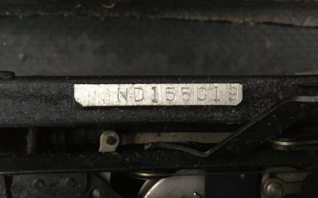 Remington "Noiseless Portable" serial number location...