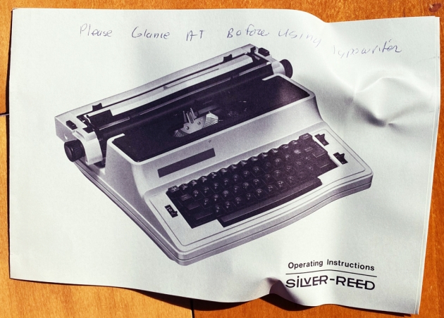 Silver Reed "Electric 8700" manual...
