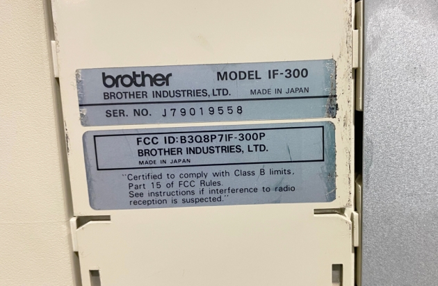Brother "EM-701 fx" serial number location...