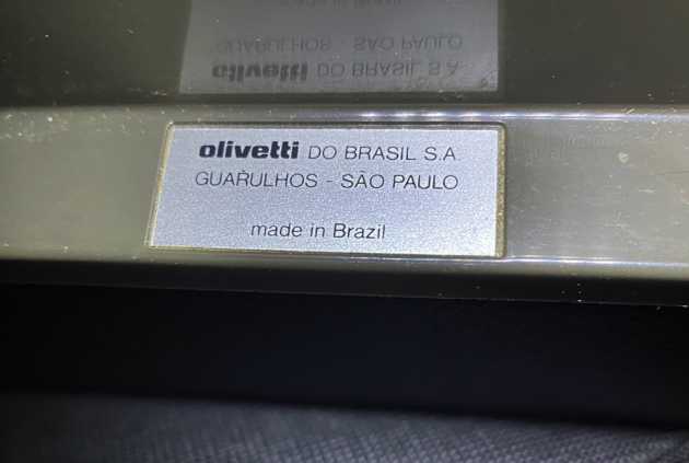 Olivetti "Linea 98" from the country of origin sticker on the back ... (Brazil)