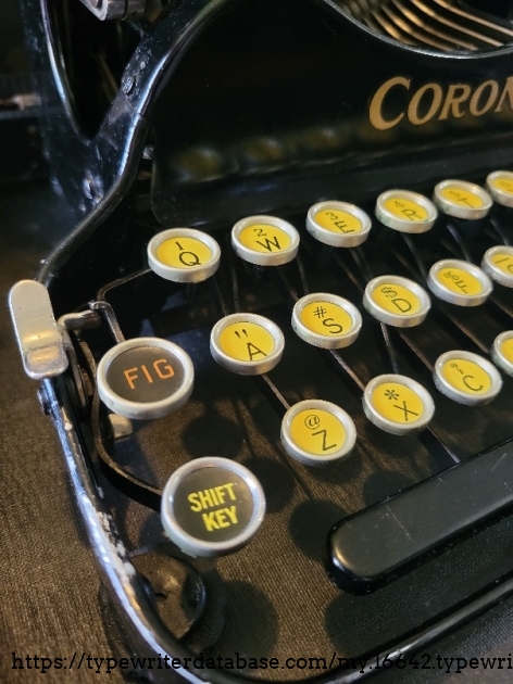 Close up of left side keys - there is a number ONE key.