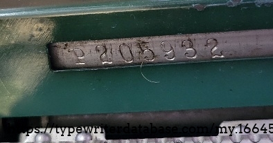 Serial number close-up.