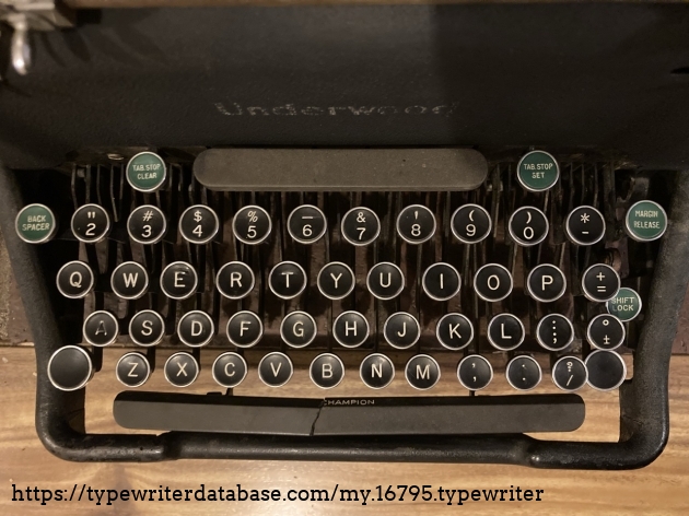 The keys require a bit of pressure to type, but I imagine that would become easier with more use.

Poor thing was home to rodents at one time and saw lots of water and neglect, freezing all the mechanisms.