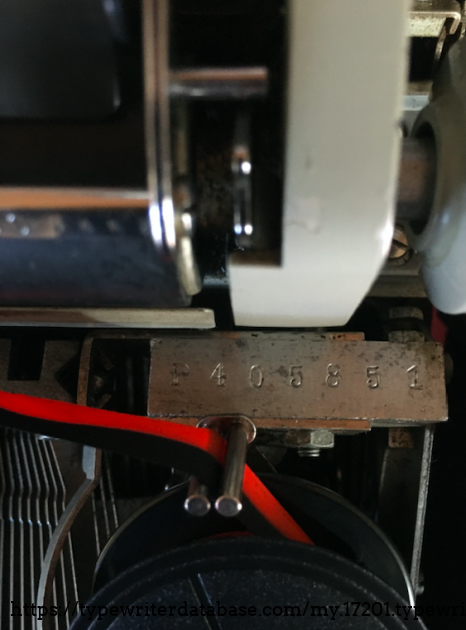 the serial number on inside of typewriter