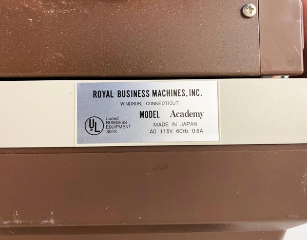 Royal "Academy" from the model  badge on the back...