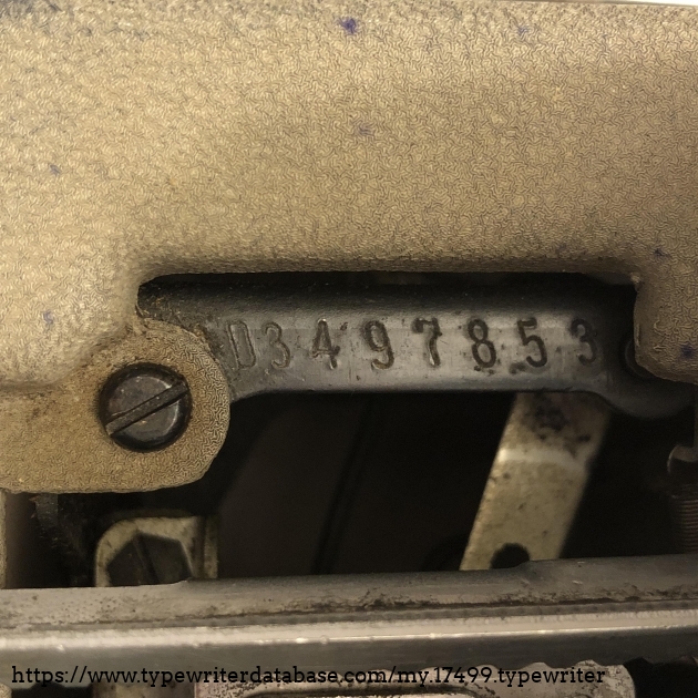 Close-up of serial number