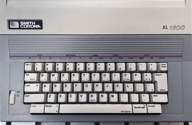 Smith Corona "XL 1800" from the keyboard....