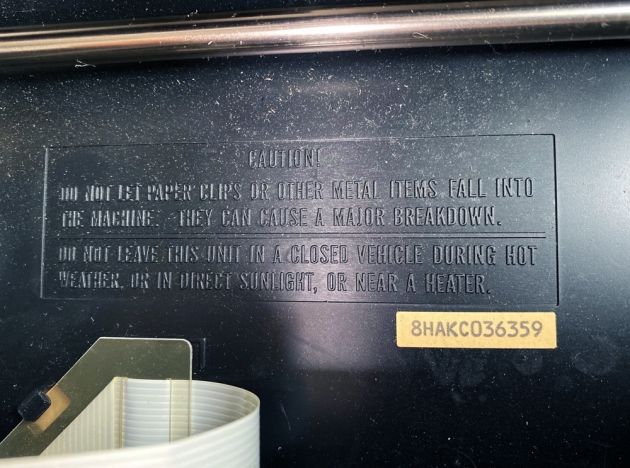 Panasonic "KX-R340" serial number location...