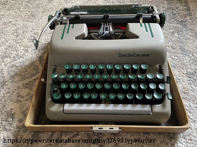 Bottom section of case with typewriter (top removed)
