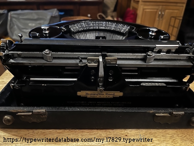 1937 Remington Noiseless Portable Typewriter Back
