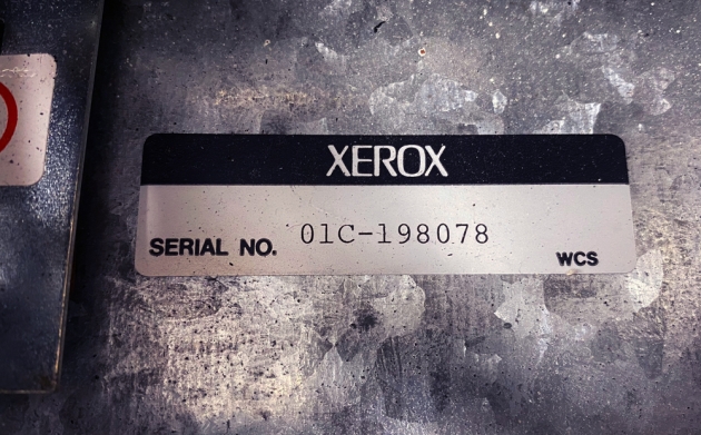 Xerox "6010 Memorywriter" serial number location...