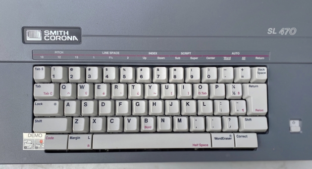 Smith Corona "SL 470"  from the keyboard...