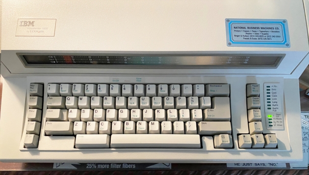 IBM "Wheelwriter 1000" from the keyboard...