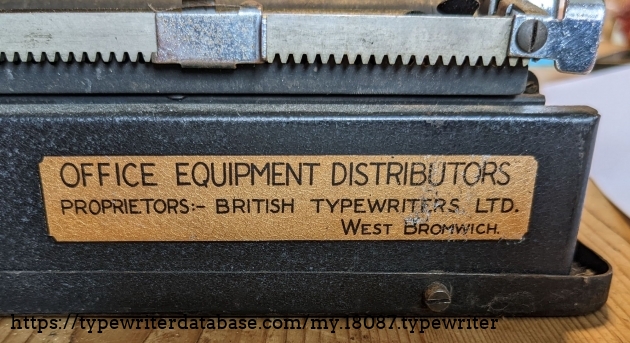 British Typewriters Ltd  were bombed out in 1940 and didn't make typewriters again till 1948(?).