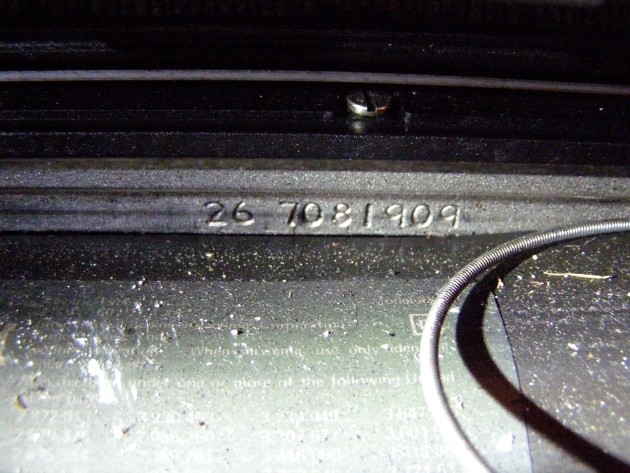 And the elusive serial number is at last found right where Ted said it would be, facing the typist in the middle of the machine behind the ball carrier.