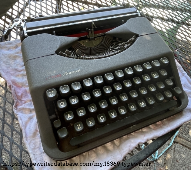 The typewriter as received, with some type bars not laying back against the basket cushion. That issue was resolved by reforming the associated type bar links.