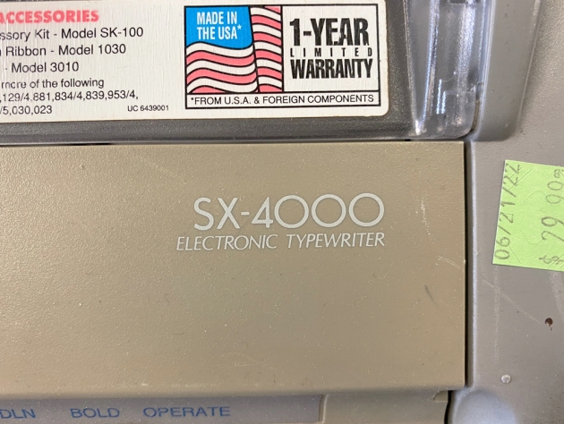 Brother "SX-4000" from the model logo above the keyboard...