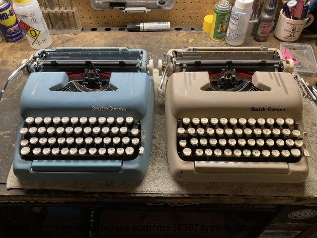 With its brother, my 1957 Desert Sand Silent-Super, for a color comparison.