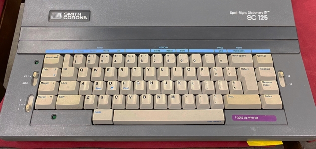 Smith Corona "SC 125" from the keyboard...