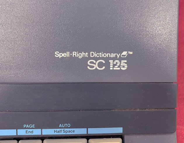Smith Corona "SC 125" from the model logo over the keyboard...