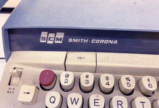 Smith Corona "Electra 110" from the maker logo on the front...