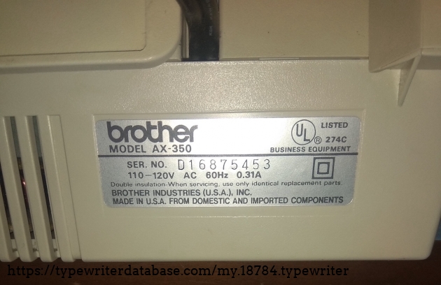 Serial Number D16875453 = April 1991