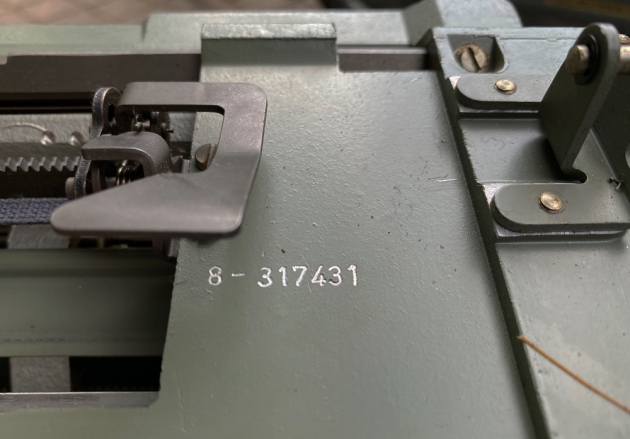 Olympia "SG1" serial number location on the carriage...(different carriage)