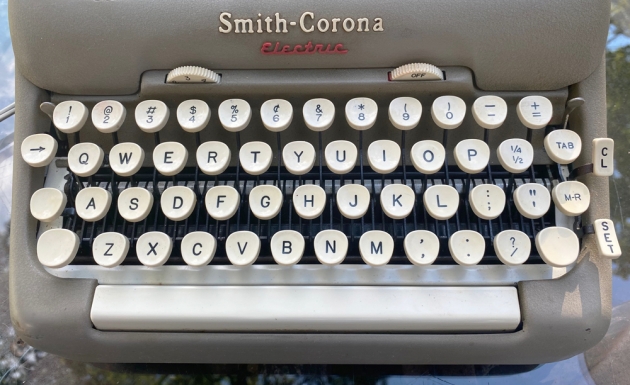 Smith Corona "Electric Portable" from the keyboard...