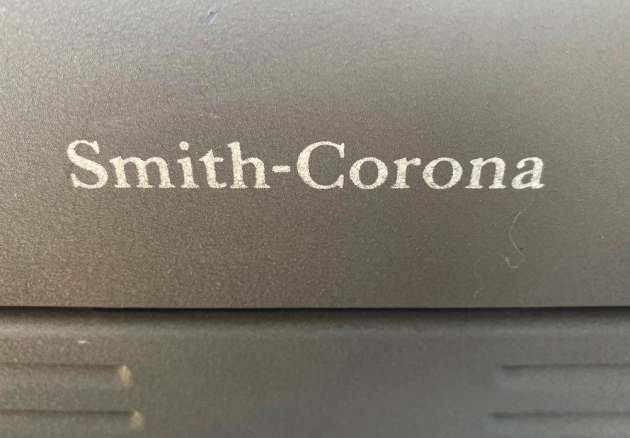 Smith Corona "Electric Portable" from the back...(logo detail)