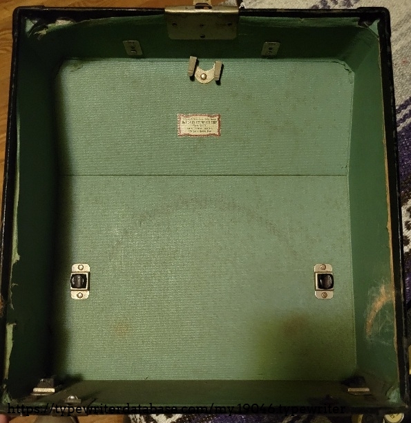 Inside case lid.
