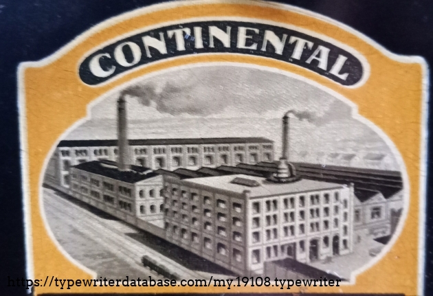 Das Frontbild der Continental Schreibmaschine