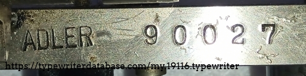 This is the serial number, the same number is also stamped on the car on the right side under the roller knob.