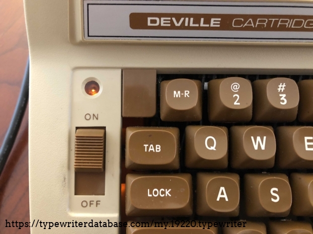 The on/off switch has a light to indicate status. This is the first typewriter light that I've ever seen!