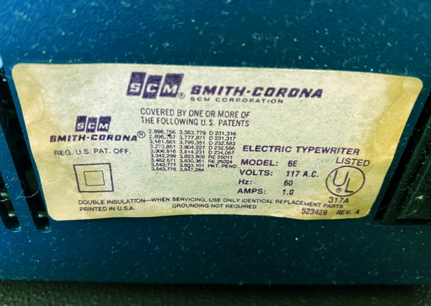 Smith Corona "Coronamatic Coronet XL" from  the sticker on the back...