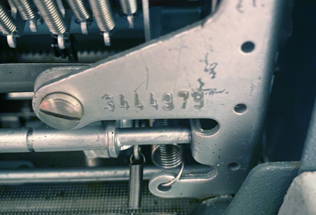 Olympia "SM8" serial number location...