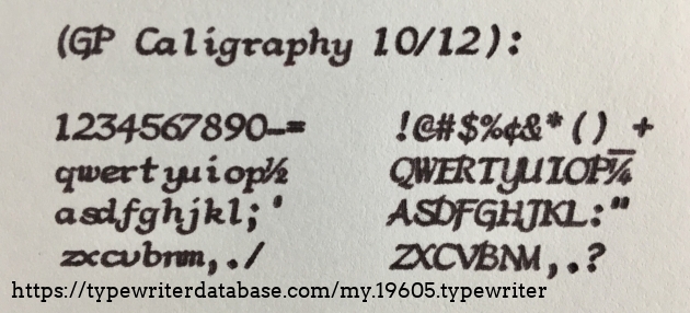 IBM GP Calligraphy 10/12 type element
