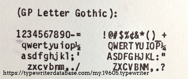 IBM GP Letter Gothic type element