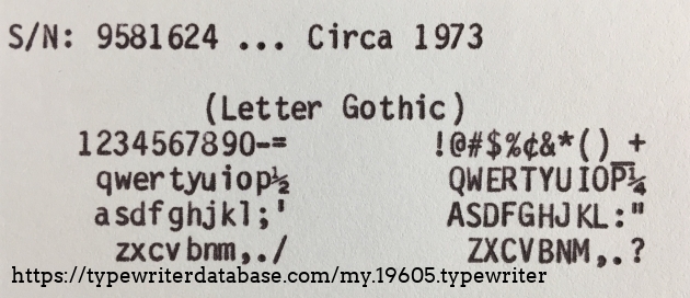 IBM Letter Gothic type element