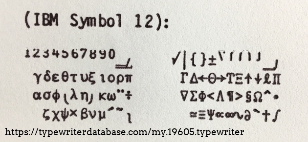 IBM Symbol 12 type element