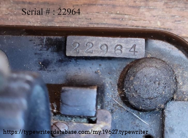 1898 Blickensderfer No 7 serial number close up
