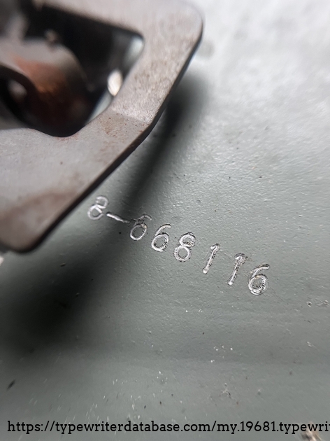 Carriage serial number Carriage serial number