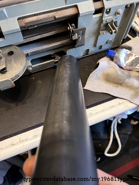 Peek metal polish cleaned up lord knows how many years of grime from the platen. LHS vs RHS Peek metal polish cleaned up lord knows how many years of grime from the platen. LHS vs RHS
