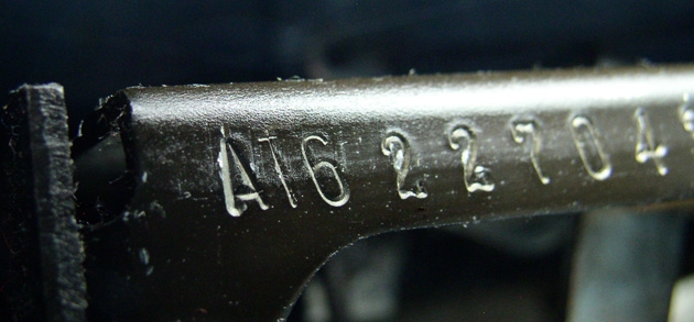 Closer view of the serial number.