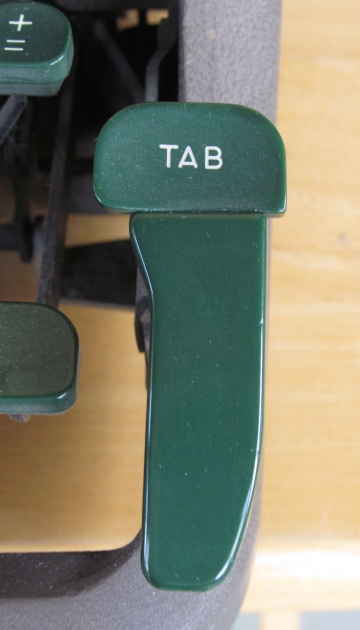 This tab key, like the rest of the typewriter, is ugly and extremely useful.