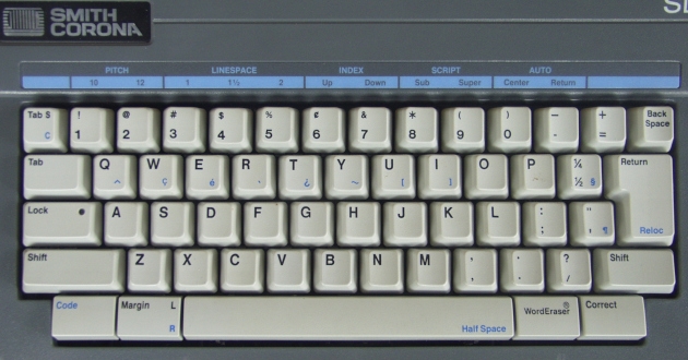 The keyboard. Like the SL 470, it has deadkey grave and circumflex accents, and a deadkey tilde, but no acute accent—only an acute-accented E. Yet it has an upside-down question mark for Spanish. I don’t pretend to understand the logic.