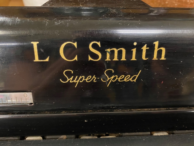 L.C. Smith "8" from the maker logo above the platen...