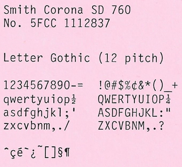 The Letter Gothic printwheel.